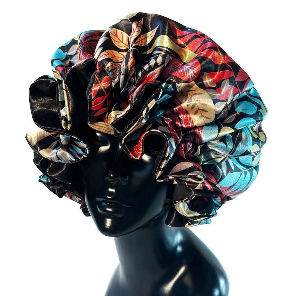 Women Silky Satin Bonnet Cap - Double Layer Design Clean Vanilla Store