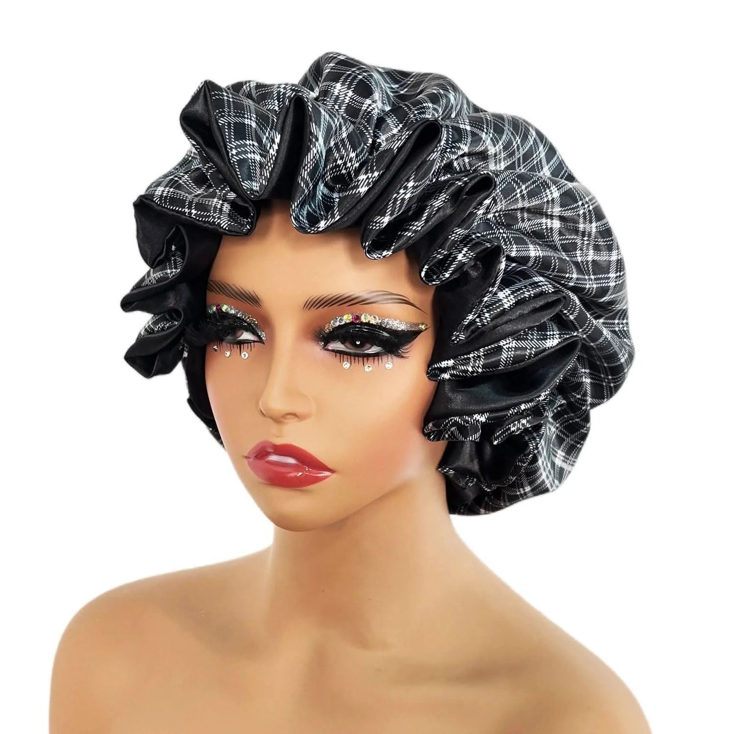 Women Silky Satin Bonnet Cap - Double Layer Design Clean Vanilla Store