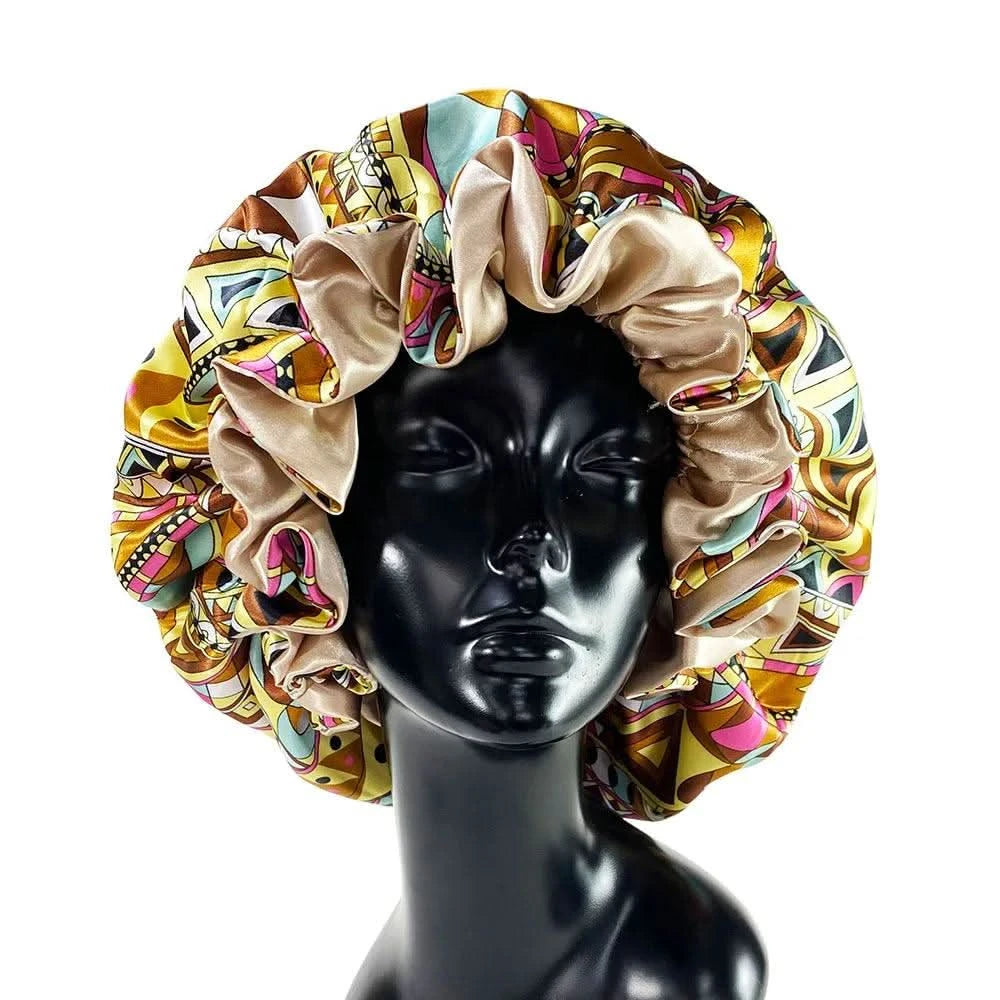 Women Silky Satin Bonnet Cap - Double Layer Design Clean Vanilla Store