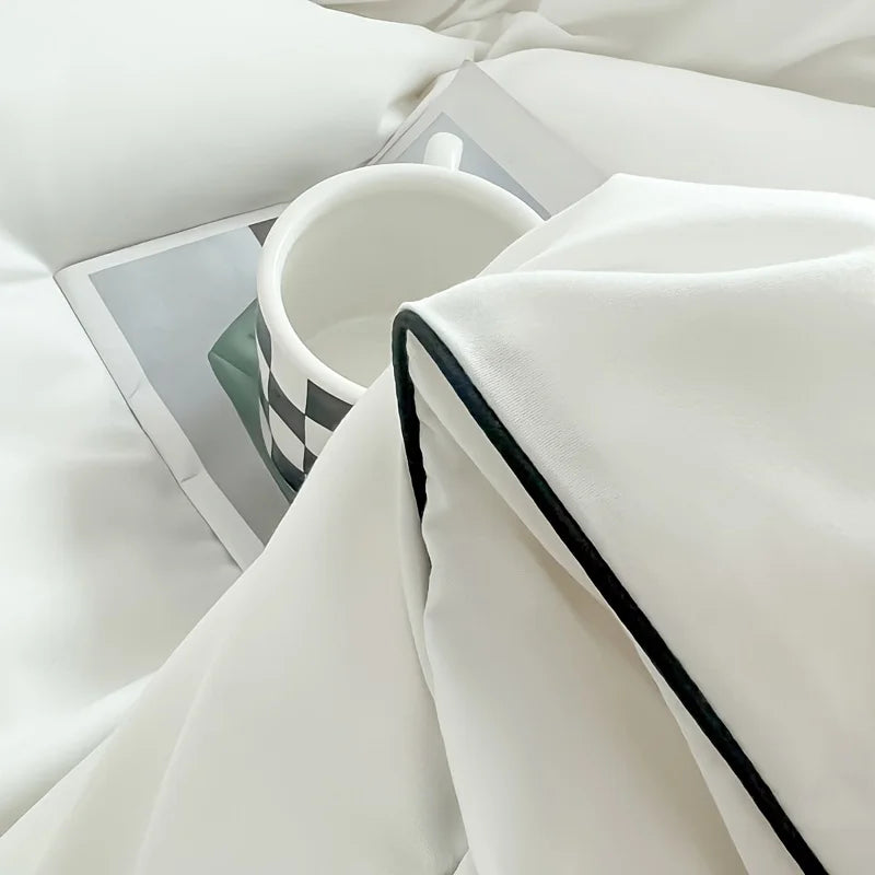 Modern Contrast Duvet & Pillowcase Set for Chic Style Clean Vanilla Store
