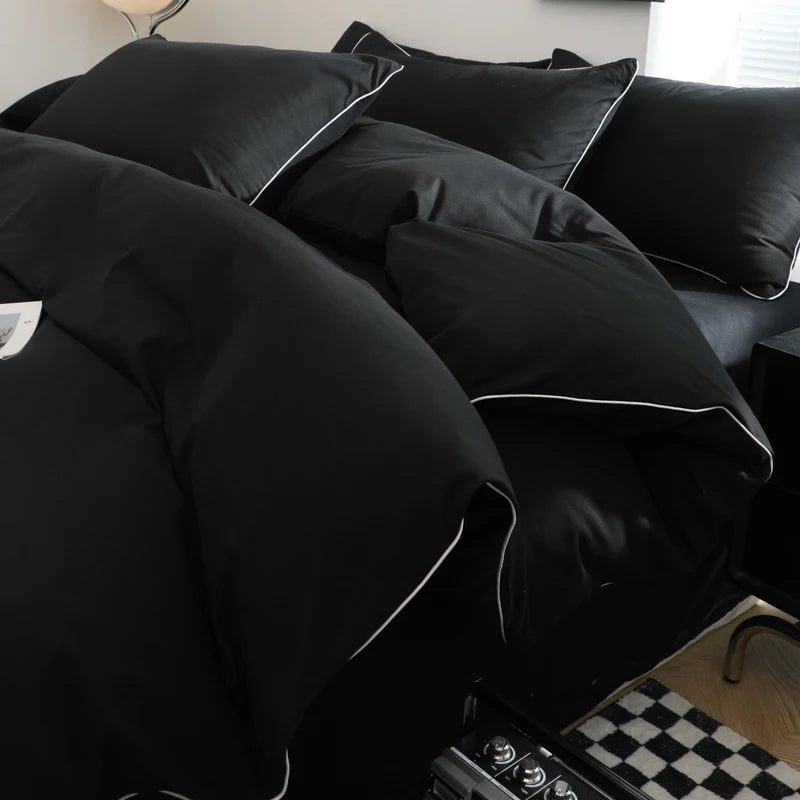 Modern Contrast Duvet & Pillowcase Set for Chic Style Clean Vanilla Store