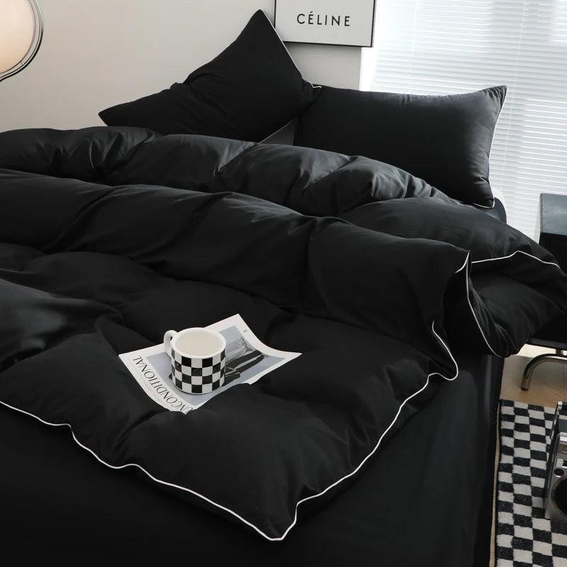 Modern Contrast Duvet & Pillowcase Set for Chic Style Clean Vanilla Store