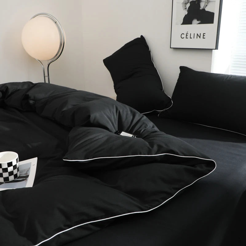 Modern Contrast Duvet & Pillowcase Set for Chic Style Clean Vanilla Store