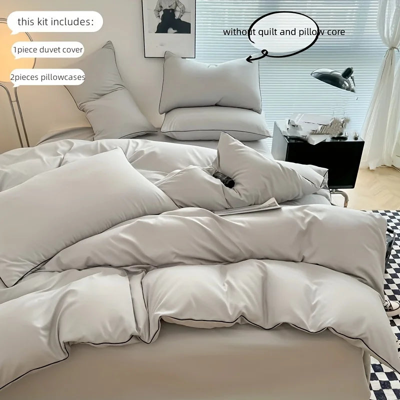 Modern Contrast Duvet & Pillowcase Set for Chic Style Clean Vanilla Store