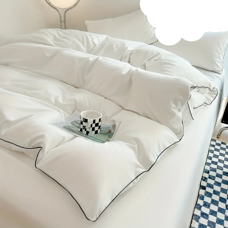Modern Contrast Duvet & Pillowcase Set for Chic Style Clean Vanilla Store
