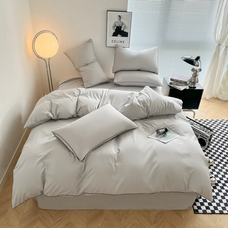 Modern Contrast Duvet & Pillowcase Set for Chic Style Clean Vanilla Store