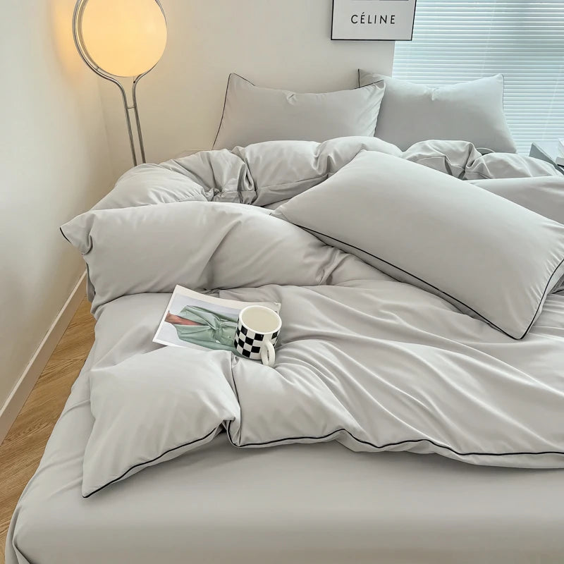 Modern Contrast Duvet & Pillowcase Set for Chic Style Clean Vanilla Store
