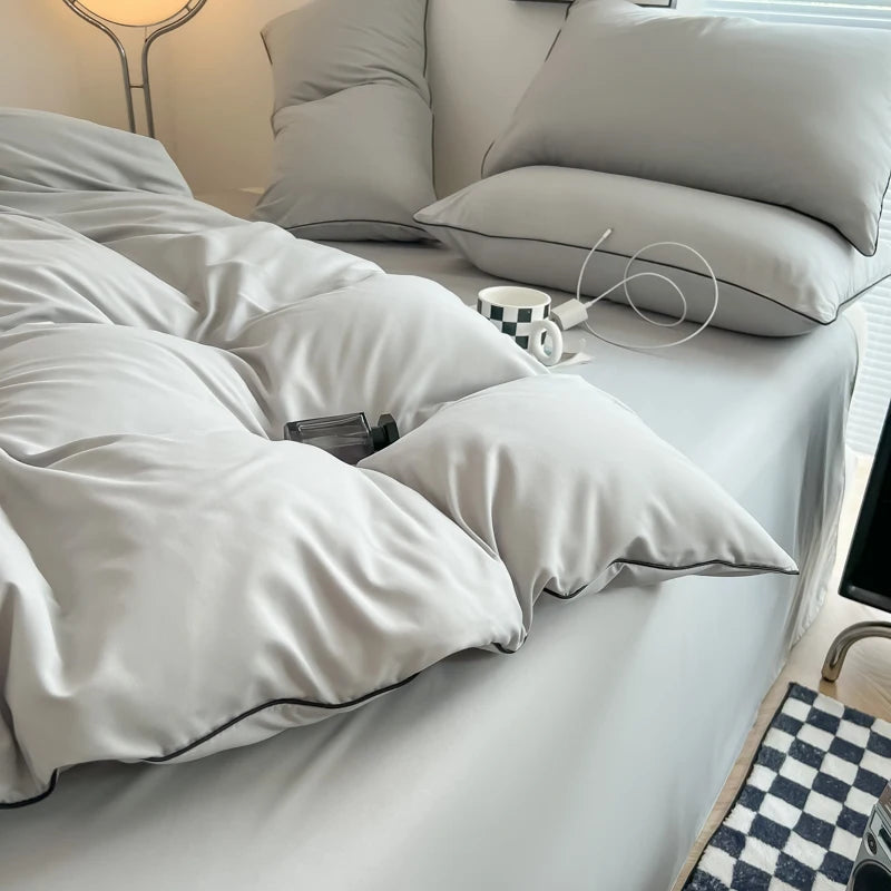 Modern Contrast Duvet & Pillowcase Set for Chic Style Clean Vanilla Store