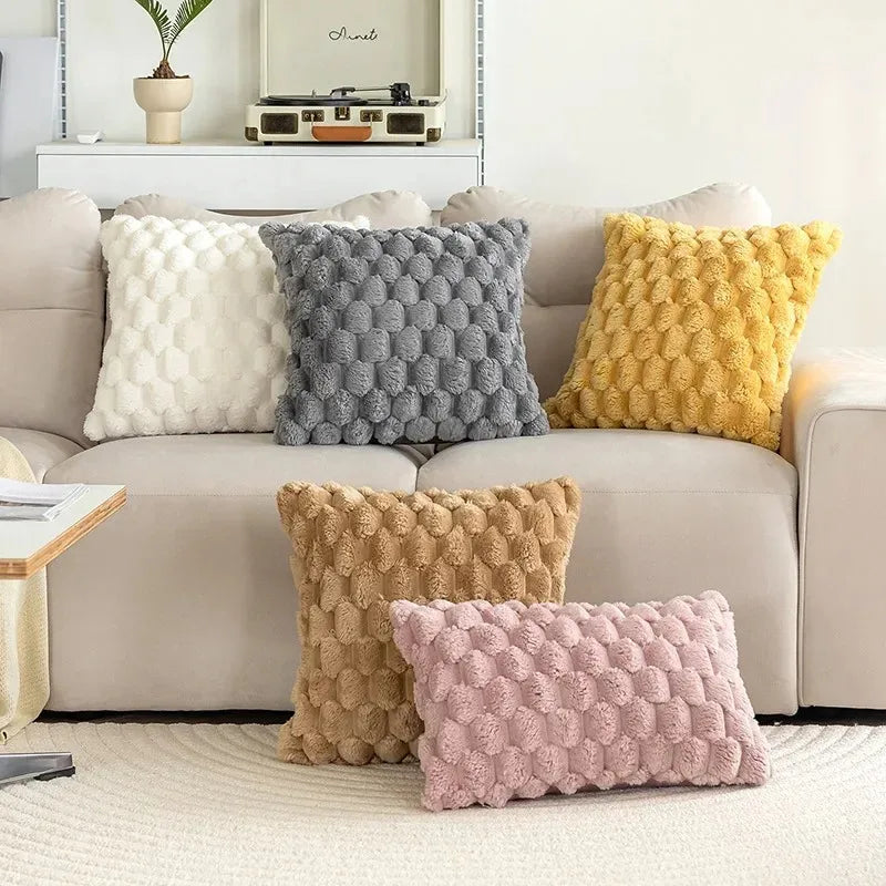 Pineapple Grid Turtle Pattern Plush Throw Pillow Cover Clean Vanilla Store