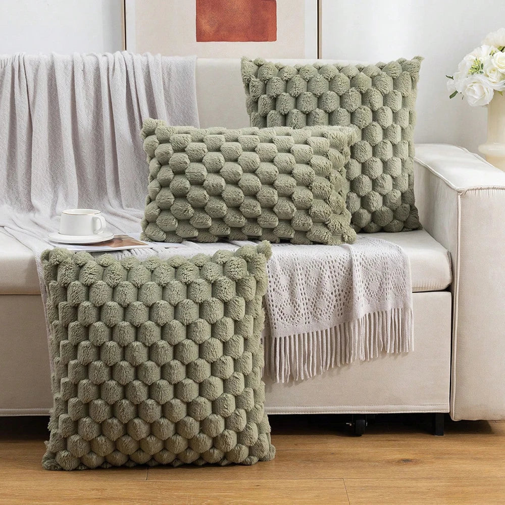 Pineapple Grid Turtle Pattern Plush Throw Pillow Cover Clean Vanilla Store