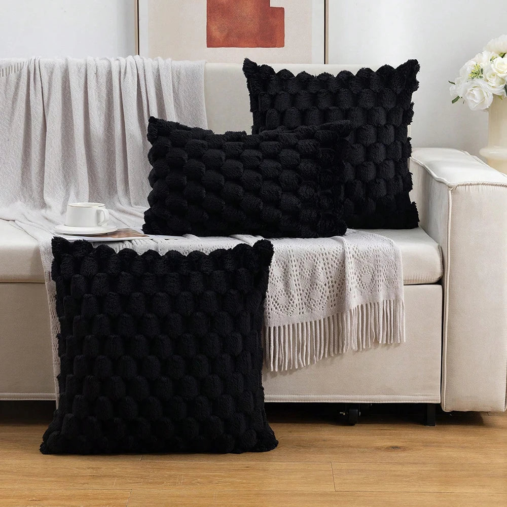 Pineapple Grid Turtle Pattern Plush Throw Pillow Cover Clean Vanilla Store