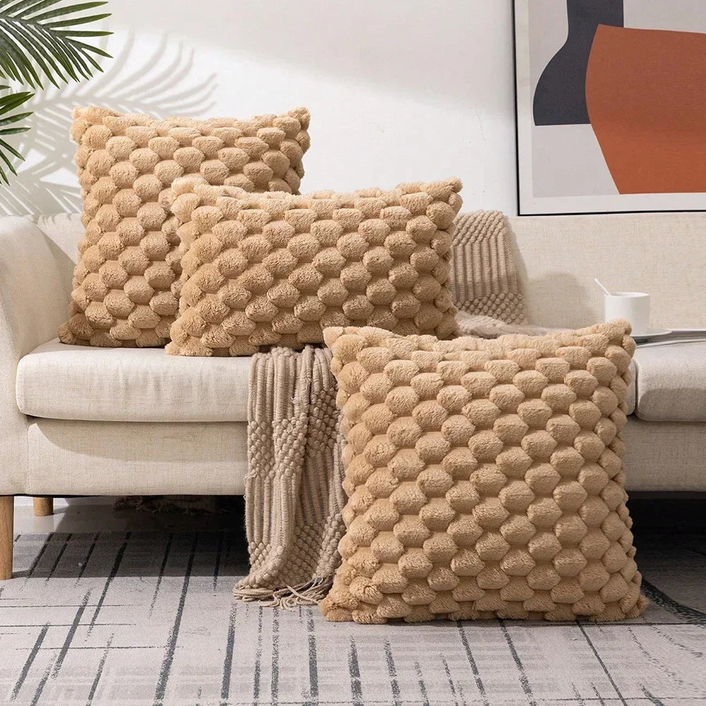 Pineapple Grid Turtle Pattern Plush Throw Pillow Cover Clean Vanilla Store