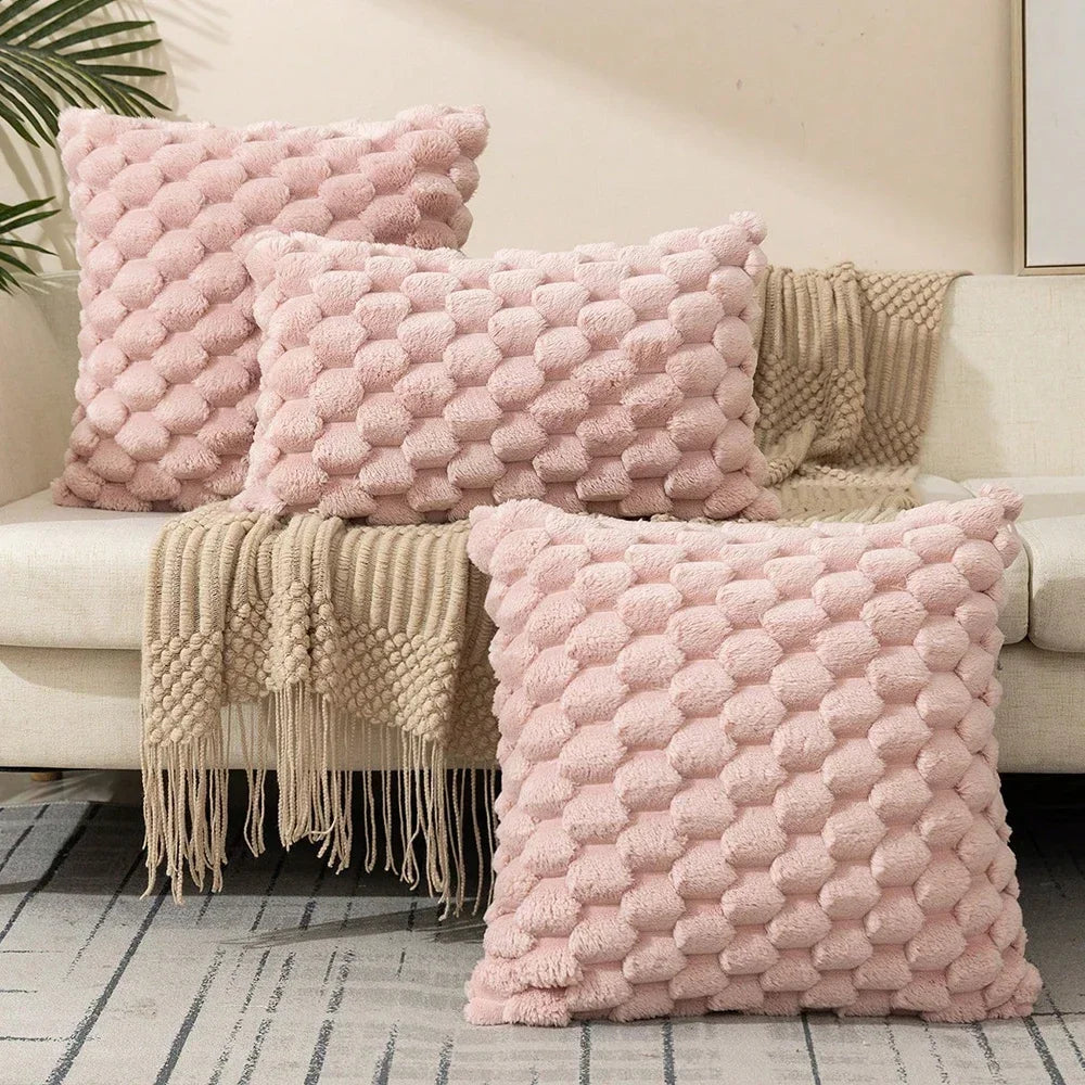 Pineapple Grid Turtle Pattern Plush Throw Pillow Cover Clean Vanilla Store