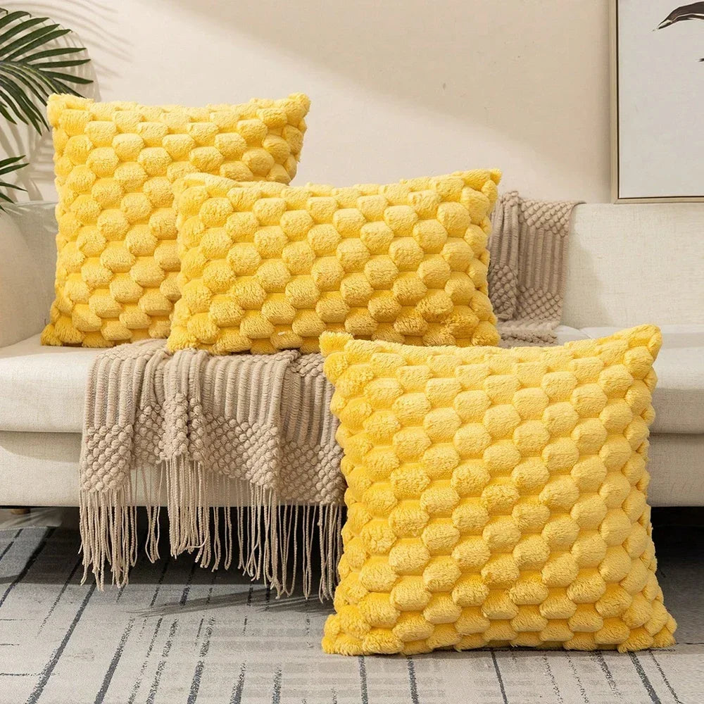 Pineapple Grid Turtle Pattern Plush Throw Pillow Cover Clean Vanilla Store