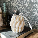 Elegant White and Golden Geometric Candle - Scented
