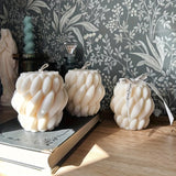 Elegant White and Golden Geometric Candle - Scented