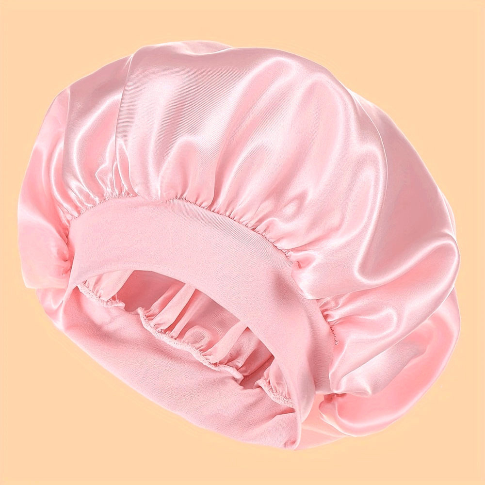 Unscented Silk Satin Sleep Cap Bonnet with Wide Brim