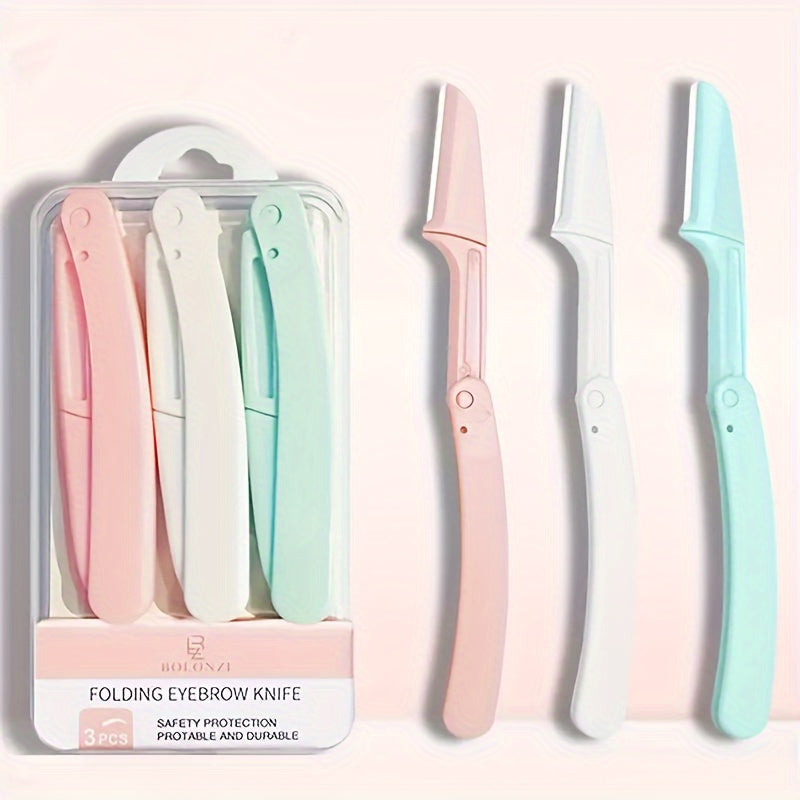 Folding Eyebrow Razor Set for Safe Trimming 4pcs