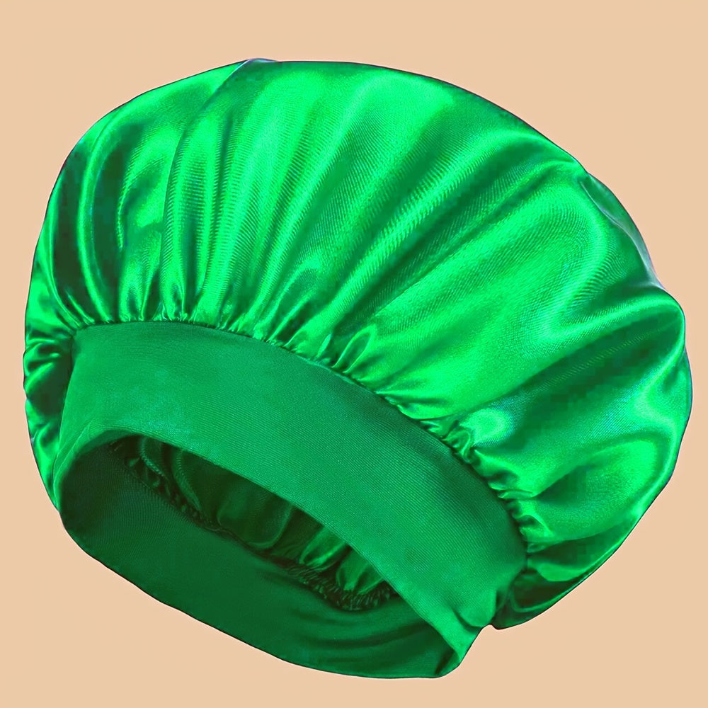 Unscented Silk Satin Sleep Cap Bonnet with Wide Brim