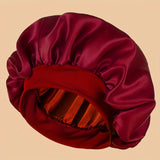 Unscented Silk Satin Sleep Cap Bonnet with Wide Brim