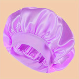 Unscented Silk Satin Sleep Cap Bonnet with Wide Brim
