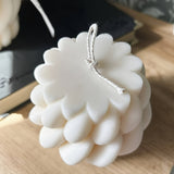 Elegant White and Golden Geometric Candle - Scented