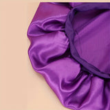 Unscented Silk Satin Sleep Cap Bonnet with Wide Brim