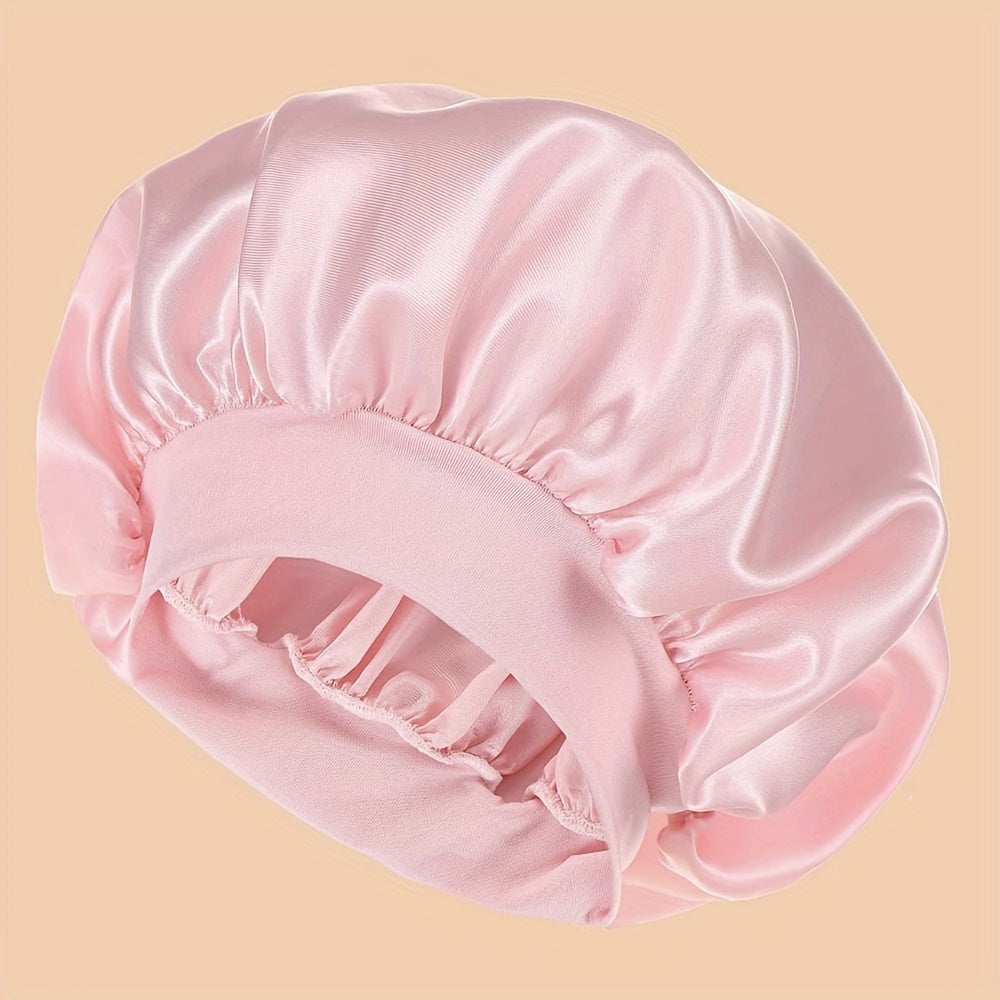 Unscented Silk Satin Sleep Cap Bonnet with Wide Brim