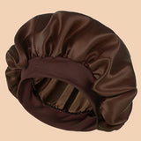 Unscented Silk Satin Sleep Cap Bonnet with Wide Brim