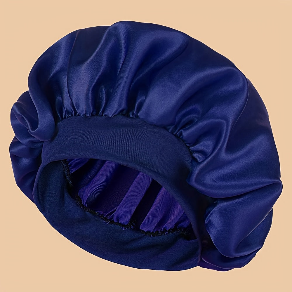 Unscented Silk Satin Sleep Cap Bonnet with Wide Brim