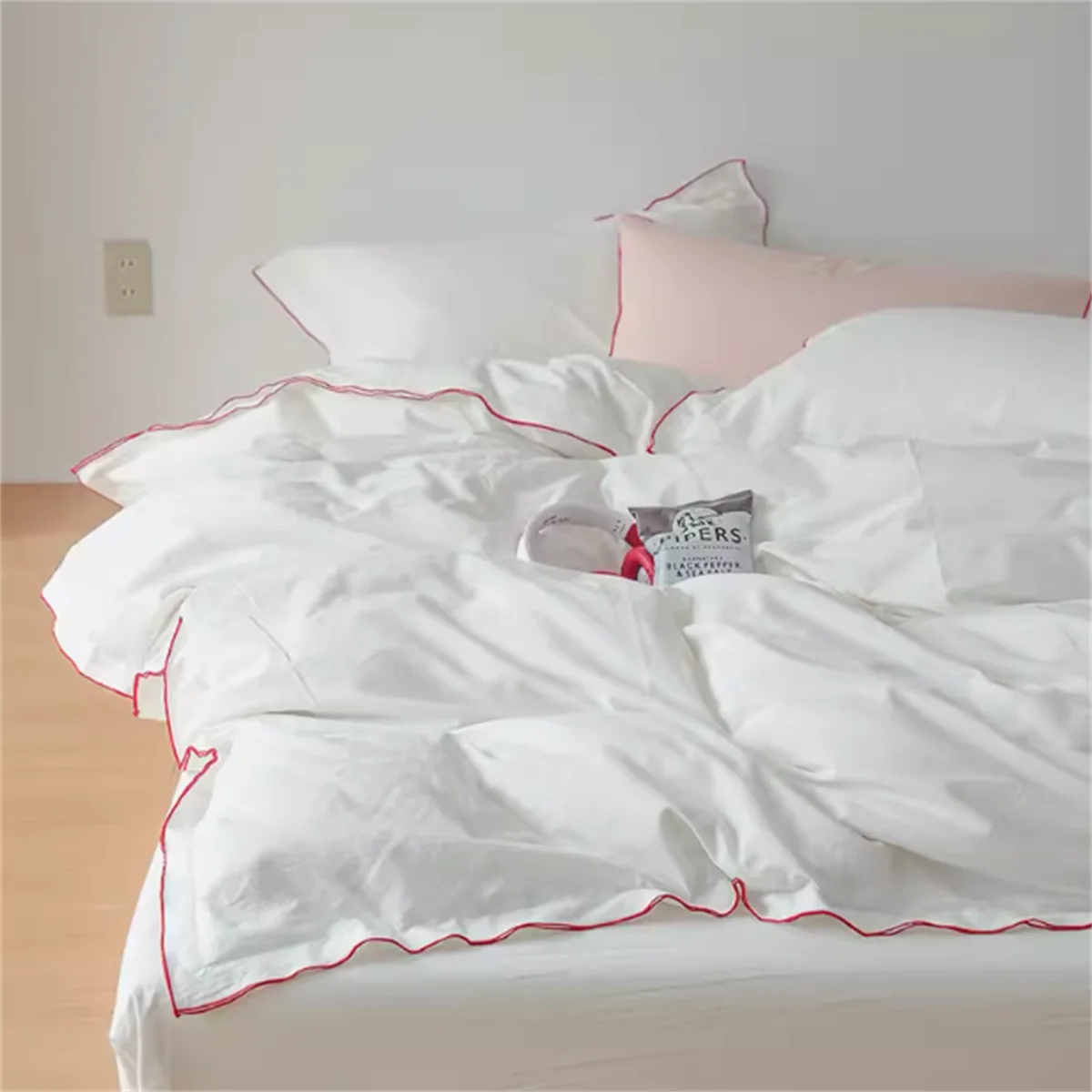 Korean INS Cream Style Soft Bedding Set 4 Pcs