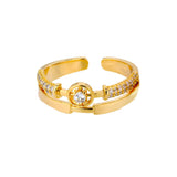 Classic Twist Chain Open Rings for Women Zircon