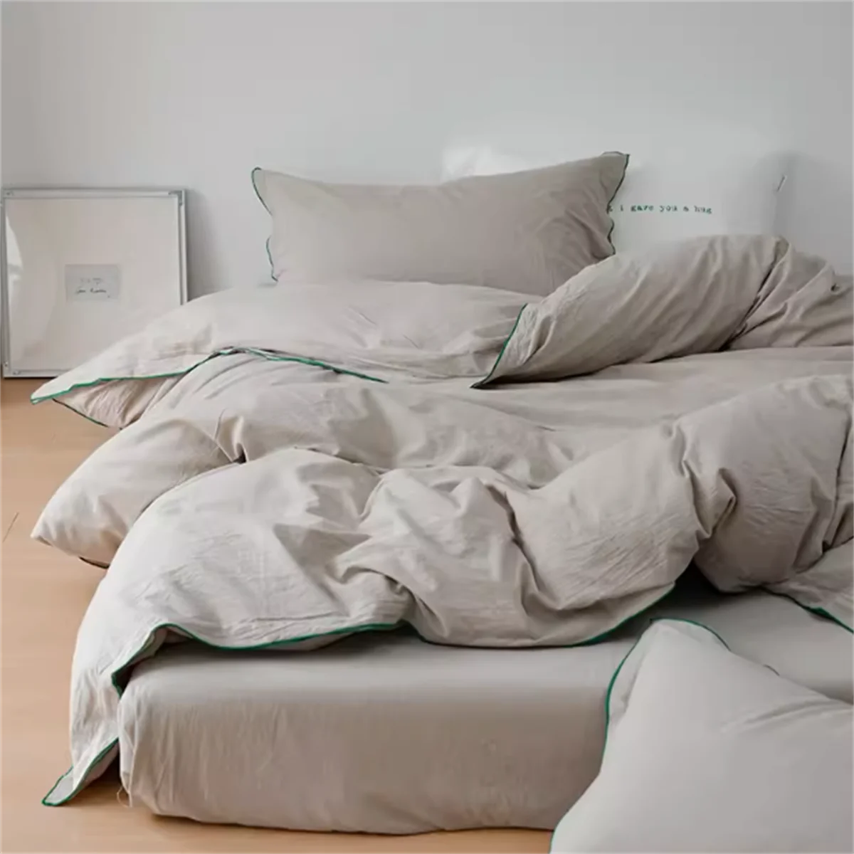 Korean INS Cream Style Soft Bedding Set 4 Pcs
