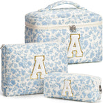 Cute Quilted Cotton Makeup Bag for Women  Clean Vanilla Store