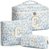 Cute Quilted Cotton Makeup Bag for Women  Clean Vanilla Store