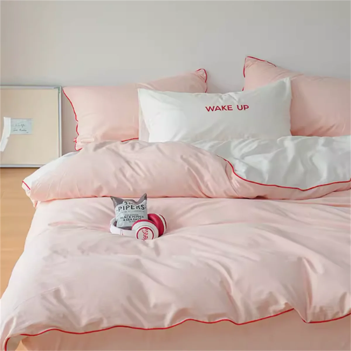 Korean INS Cream Style Soft Bedding Set 4 Pcs