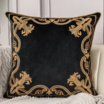 Luxury Embroidered Velvet Cushion Cover Navy Blue Brown Gray  Clean Vanilla Store