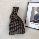 Designer Plaid Woven Shoulder Bag Tote Chic