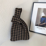 Designer Plaid Woven Shoulder Bag Tote Chic