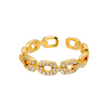 Classic Twist Chain Open Rings for Women Zircon
