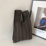 Designer Plaid Woven Shoulder Bag Tote Chic