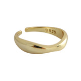 Trendy Silver Irregular Wave Rings for Women, Size 17mm
