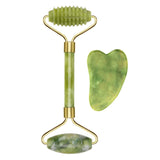 2PC Natural Jade Gua Sha Face Lift Massage Tools