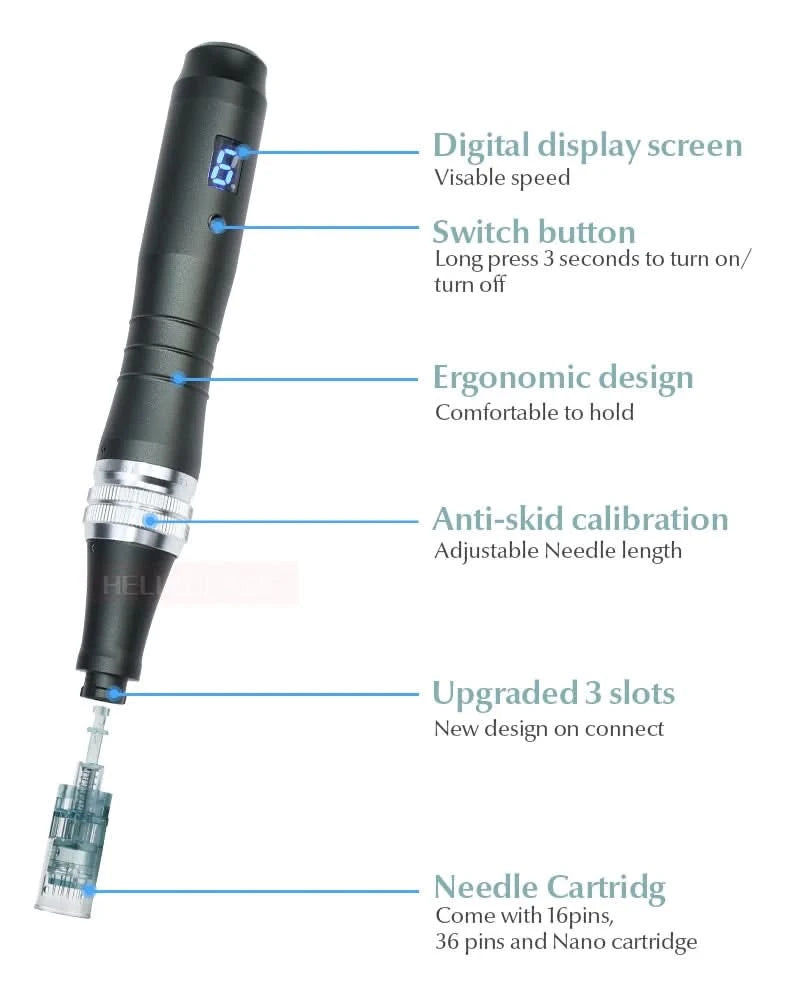 Dr pen Ultima M8 With 22 Cartridge Wireless Derma Microneedle Pen Skincare Kit MTS Treatment Professionals Use Beauty Machine - Clean Vanilla