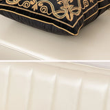 Luxury Embroidered Velvet Cushion Cover Navy Blue Brown Gray  Clean Vanilla Store