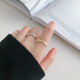 Trendy Silver Irregular Wave Rings for Women, Size 17mm