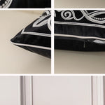 Luxury Embroidered Velvet Cushion Cover Navy Blue Brown Gray  Clean Vanilla Store