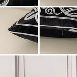 Luxury Embroidered Velvet Cushion Cover Navy Blue Brown Gray  Clean Vanilla Store