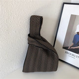 Designer Plaid Woven Shoulder Bag Tote Chic