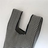 Designer Plaid Woven Shoulder Bag Tote Chic